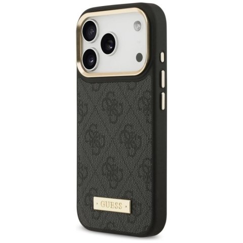 Etui Guess 4G Logo Plate MagSafe na iPhone 17 Pro -czarne Guess