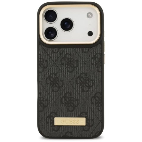 Etui Guess 4G Logo Plate MagSafe na iPhone 17 Pro -czarne Guess