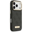 Etui Guess 4G Logo Plate MagSafe na iPhone 17 Pro -czarne Guess