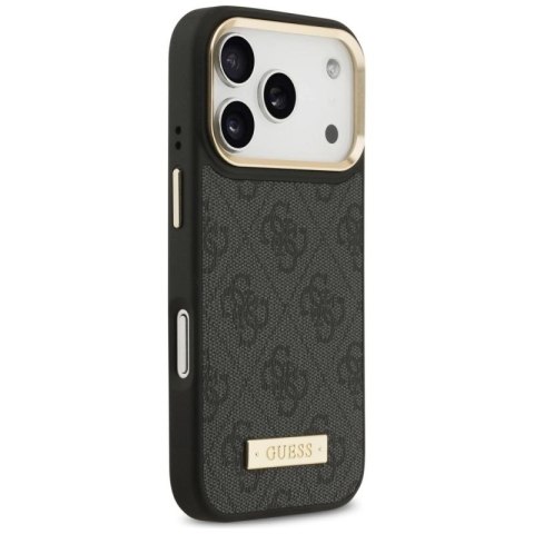 Etui Guess 4G Logo Plate MagSafe na iPhone 17 Pro -czarne Guess
