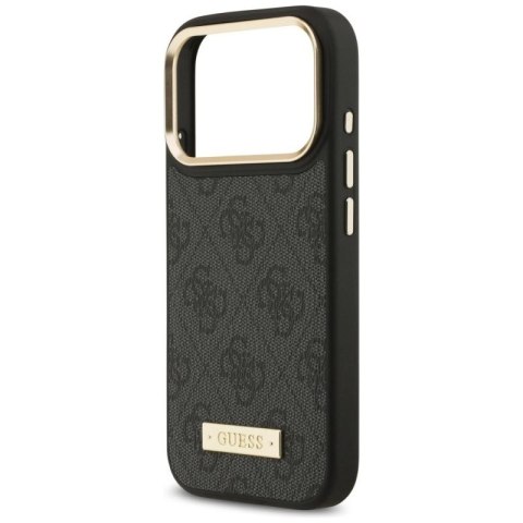 Etui Guess 4G Logo Plate MagSafe na iPhone 17 Pro -czarne Guess