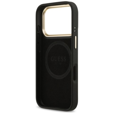 Etui Guess 4G Logo Plate MagSafe na iPhone 17 Pro -czarne Guess