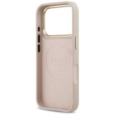 Etui Guess 4G Logo Plate MagSafe na iPhone 17 Pro - różowe Guess