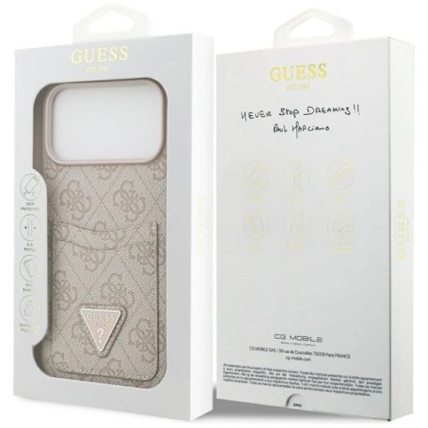 Etui Guess 4G nauble Card Triangle na iPhone 17 Pro Max - różowe Guess