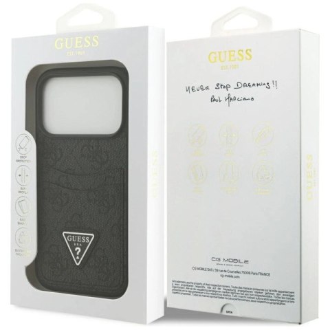 Etui Guess 4G nauble Card Triangle na iPhone 17 Pro - czarne Guess
