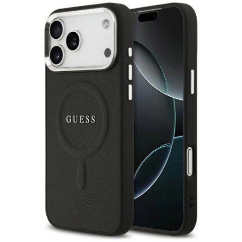 Etui Guess Classic Logo MagSafe na iPhone 17 Pro Max - czarne Guess