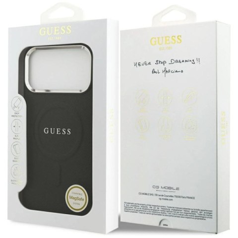 Etui Guess Classic Logo MagSafe na iPhone 17 Pro Max - czarne Guess