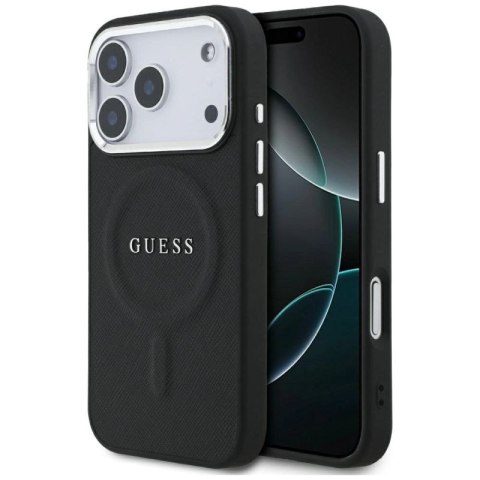 Etui Guess Classic Logo MagSafe na iPhone 17 Pro - czarne Guess