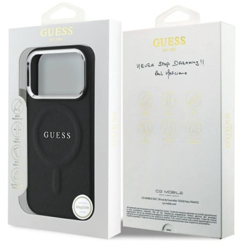 Etui Guess Classic Logo MagSafe na iPhone 17 Pro - czarne Guess