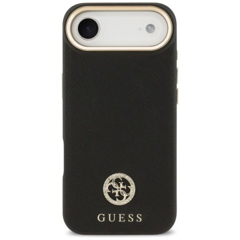 Etui Guess Grained Strass Logo MagSafe na iPhone Air - czarne Guess