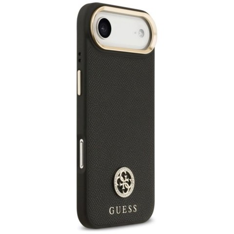 Etui Guess Grained Strass Logo MagSafe na iPhone Air - czarne Guess