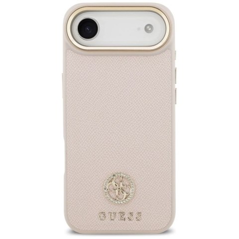 Etui Guess Grained Strass Logo MagSafe na iPhone Air - różowe Guess