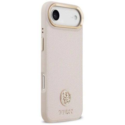 Etui Guess Grained Strass Logo MagSafe na iPhone Air - różowe Guess