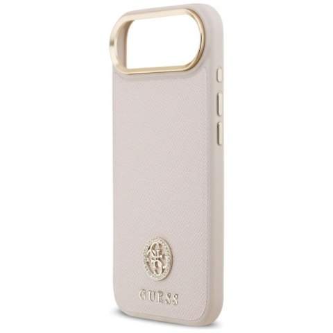 Etui Guess Grained Strass Logo MagSafe na iPhone Air - różowe Guess