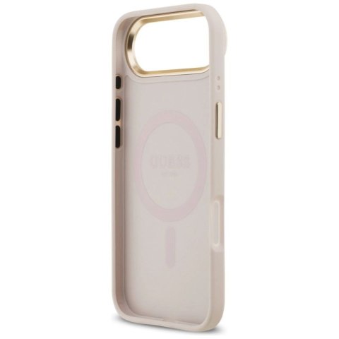 Etui Guess Grained Strass Logo MagSafe na iPhone Air - różowe Guess