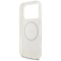 Etui Guess IML Flowers Electro Pearl Strap MagSafe na iPhone 17 Pro - białe Guess