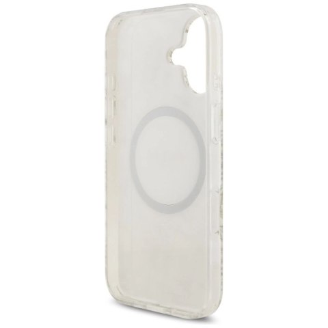 Etui Guess IML Flowers Electro Pearl Strap MagSafe na iPhone 17 - białe Guess