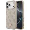 Etui Guess Leather 4G Triangle Strass MagSafe na iPhone 17 Pro Max - różowe Guess