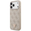 Etui Guess Leather 4G Triangle Strass MagSafe na iPhone 17 Pro Max - różowe Guess