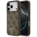 Etui Guess Leather 4G Triangle Strass MagSafe na iPhone 17 Pro - brązowe Guess