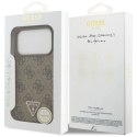 Etui Guess Leather 4G Triangle Strass MagSafe na iPhone 17 Pro - brązowe Guess