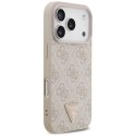 Etui Guess Leather 4G Triangle Strass MagSafe na iPhone 17 Pro - różowe Guess
