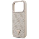 Etui Guess Leather 4G Triangle Strass MagSafe na iPhone 17 Pro - różowe Guess