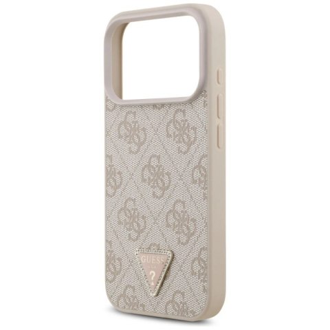 Etui Guess Leather 4G Triangle Strass MagSafe na iPhone 17 Pro - różowe Guess
