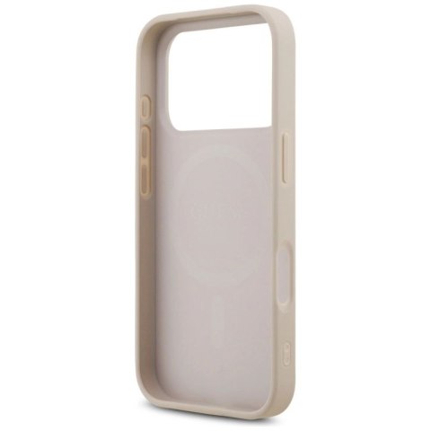 Etui Guess Leather 4G Triangle Strass MagSafe na iPhone 17 Pro - różowe Guess
