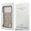 Etui Guess Leather 4G Triangle Strass MagSafe na iPhone 17 Pro - różowe Guess