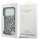Etui Guess Leopard Glitter MagSafe na iPhone 17 Pro Max - czarne Guess