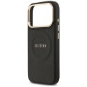 Etui Guess Peony Hot Stamp MagSafe na iPhone 17 Pro - czarne Guess
