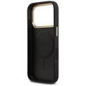 Etui Guess Peony Hot Stamp MagSafe na iPhone 17 Pro - czarne Guess