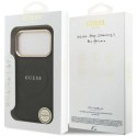 Etui Guess Peony Hot Stamp MagSafe na iPhone 17 Pro - czarne Guess