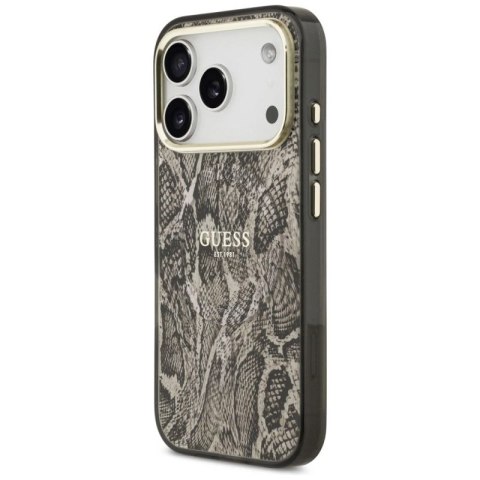 Etui Guess Python Pattern MagSafe na iPhone 17 Pro - brązowe Guess