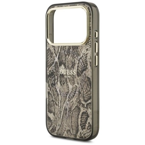 Etui Guess Python Pattern MagSafe na iPhone 17 Pro - brązowe Guess