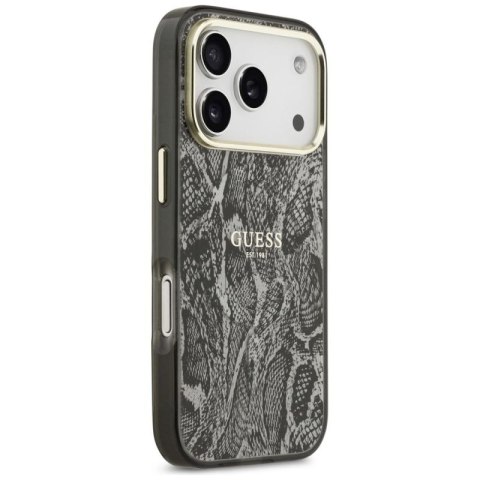 Etui Guess Python Pattern MagSafe na iPhone 17 Pro -czarne Guess