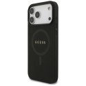 Etui Guess Saffiano Classic Logo MagSafe na iPhone 17 Pro Max - czarne Guess