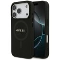 Etui Guess Saffiano Classic Logo MagSafe na iPhone 17 Pro - czarne Guess