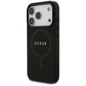 Etui Guess Saffiano Classic Logo MagSafe na iPhone 17 Pro - czarne Guess