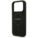 Etui Guess Saffiano Classic Logo MagSafe na iPhone 17 Pro - czarne Guess