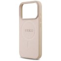 Etui Guess Saffiano Classic Logo MagSafe na iPhone 17 Pro - różowe Guess