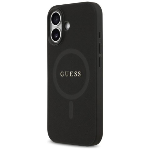 Etui Guess Saffiano Classic Logo MagSafe na iPhone 17 - czarne Guess