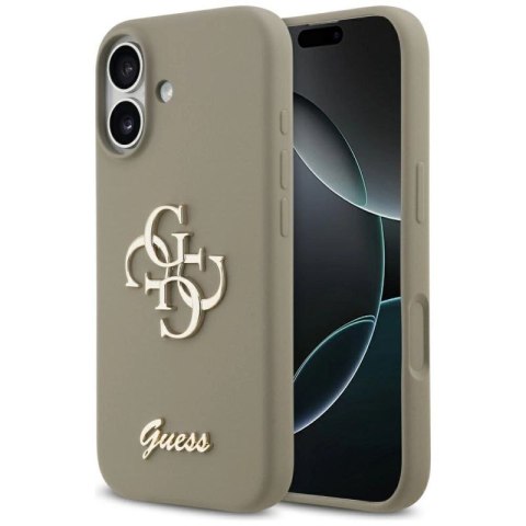 Etui Guess Silicone Big 4G Script na iPhone 17 - brązowe Guess