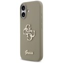 Etui Guess Silicone Big 4G Script na iPhone 17 - brązowe Guess
