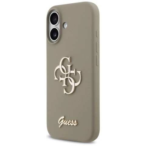 Etui Guess Silicone Big 4G Script na iPhone 17 - brązowe Guess