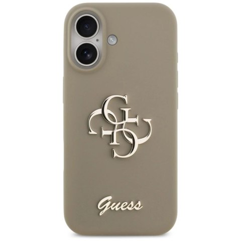 Etui Guess Silicone Big 4G Script na iPhone 17 - brązowe Guess
