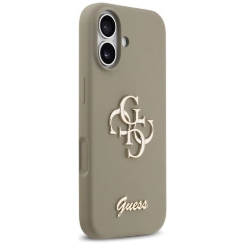 Etui Guess Silicone Big 4G Script na iPhone 17 - brązowe Guess