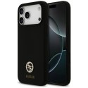 Etui Guess Silicone Logo Strass 4G MagSafe na iPhone 17 Pro Max - czarne Guess