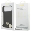 Etui Guess Silicone Logo Strass 4G MagSafe na iPhone 17 Pro Max - czarne Guess